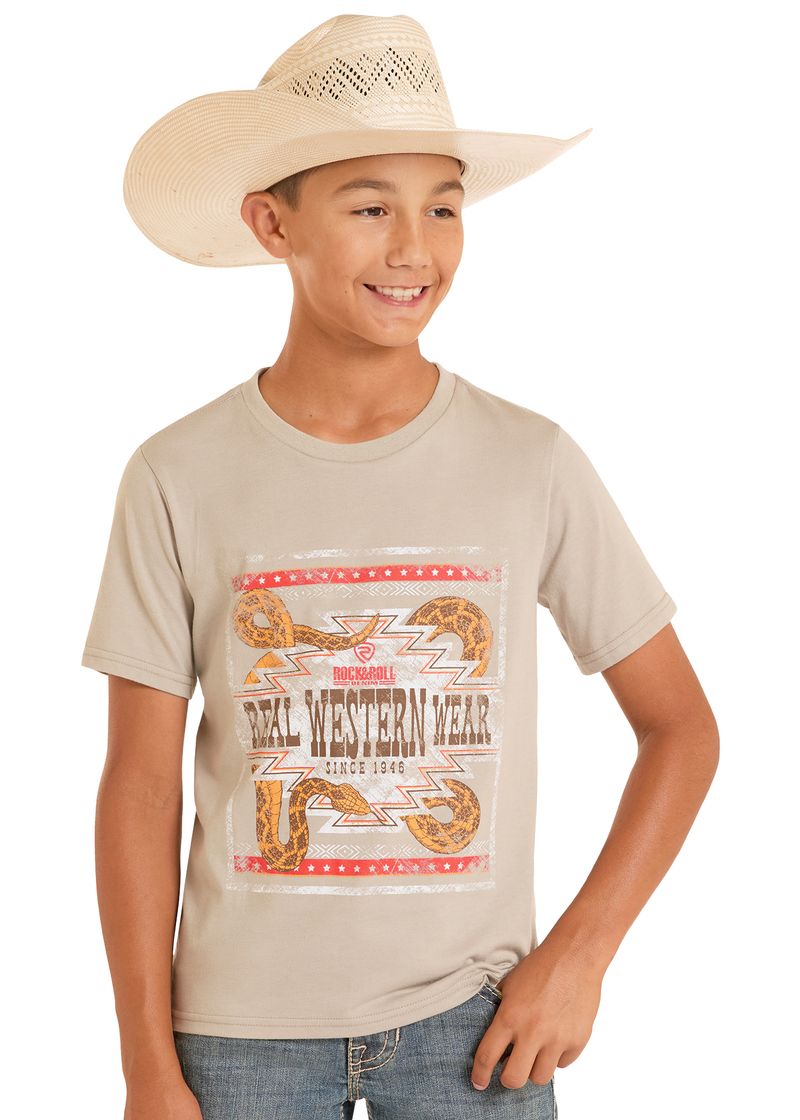 Rock & Roll Denim Boys’ Taupe T-Shirt – BB21T08873
