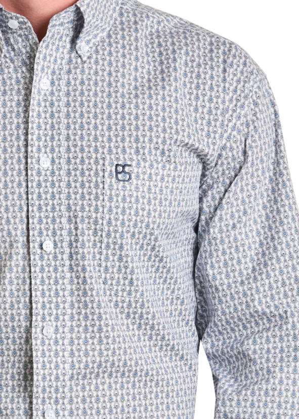 Rough Stock Diamond Geo Long Sleeve Button Down Shirt SMB2S07402