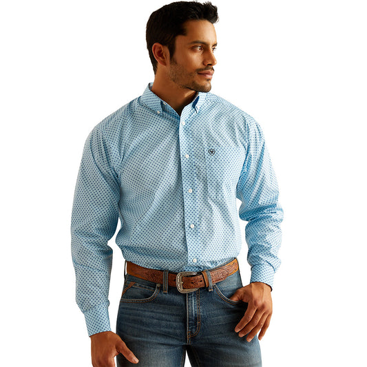 Ariat Mens Wrinkle-Free Ricky LS Shrt Sky Blue 10048367