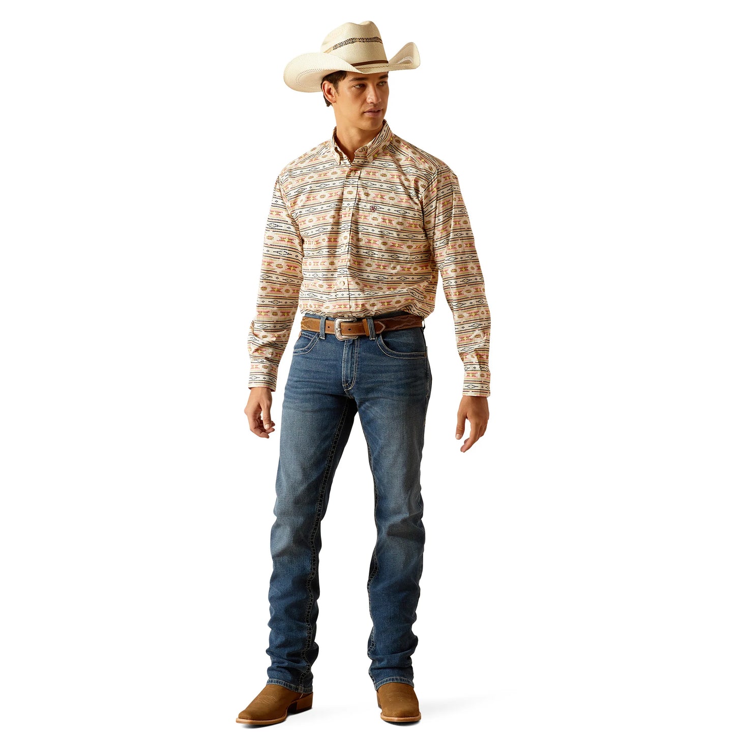 Ariat Mens Timothy Long  Sleeve Apricot Blush 10048370