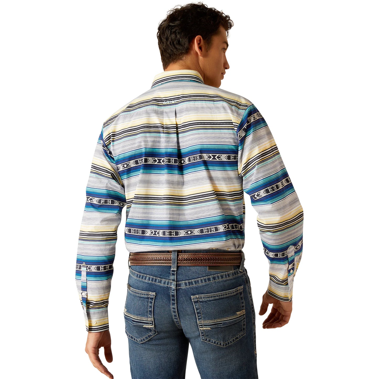 Ariat Mens Fitted Petr FTD LS Shrt Blue 10048385