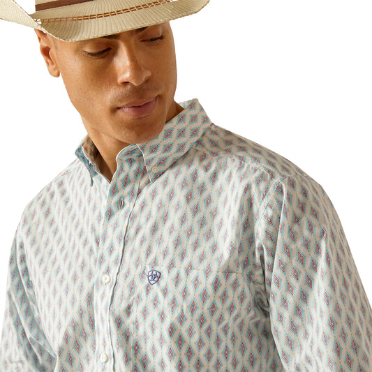 Ariat Mens Fitted Kendrick FTD LS Shrt White 10048409