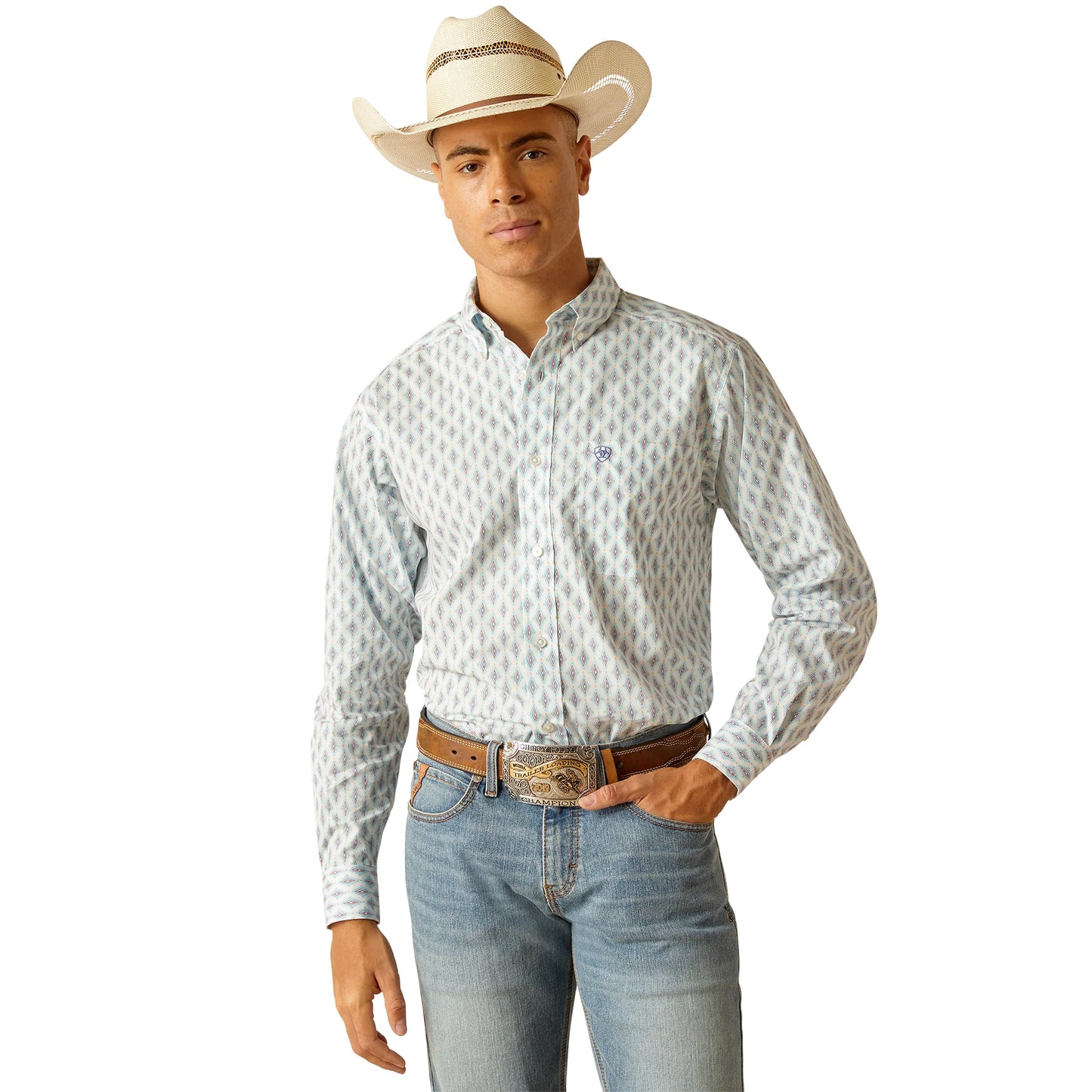 Ariat Mens Fitted Kendrick FTD LS Shrt White 10048409