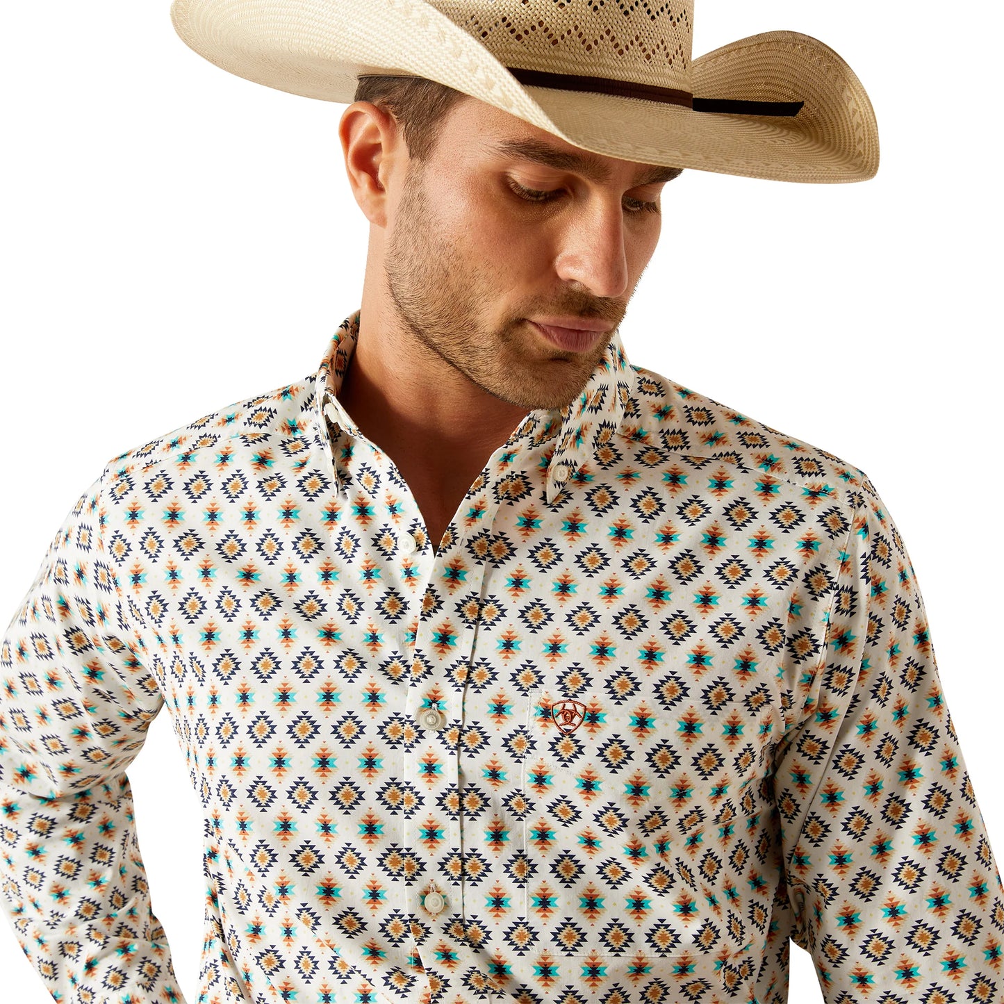 Ariat Mens Fitted Judas FTD LS Shrt Blue 10054744