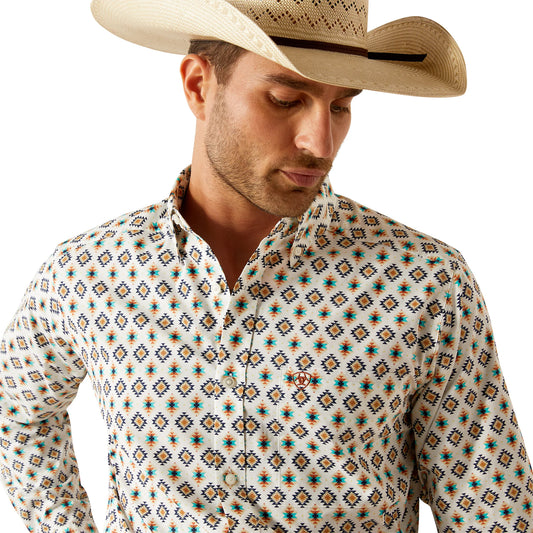 Ariat Mens Fitted Judas FTD LS Shrt Blue 10054744