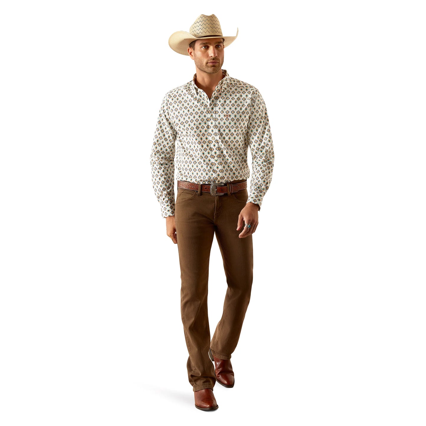 Ariat Mens Fitted Judas FTD LS Shrt Blue 10054744