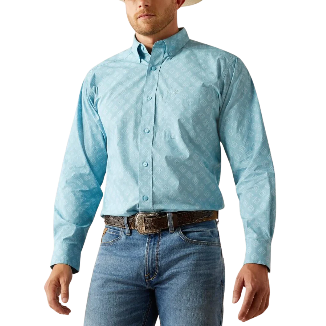 Ariat Men's Garmon LS Short Turquoise 10054645