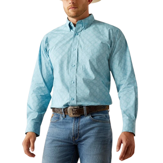 Ariat Men's Garmon LS Short Turquoise 10054645