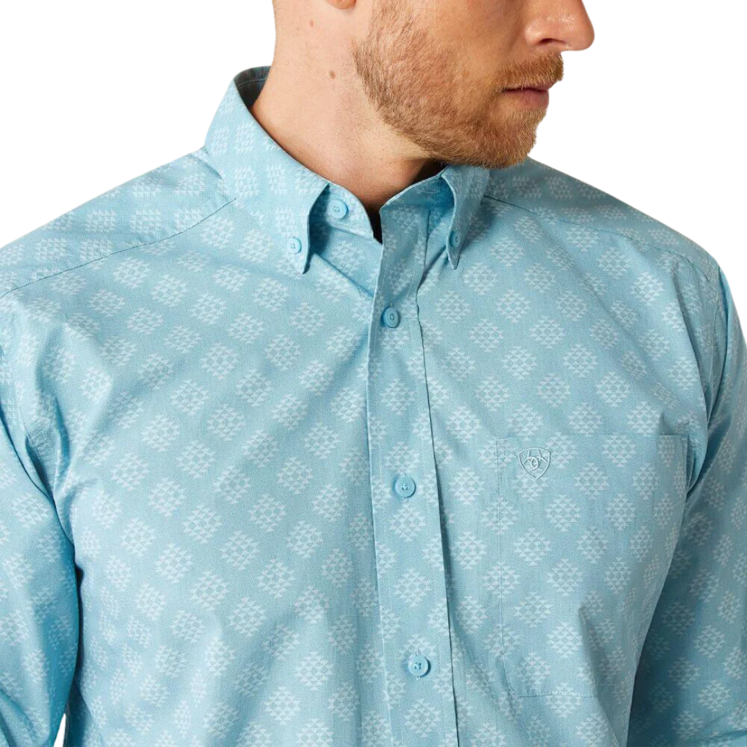 Ariat Men's Garmon LS Short Turquoise 10054645