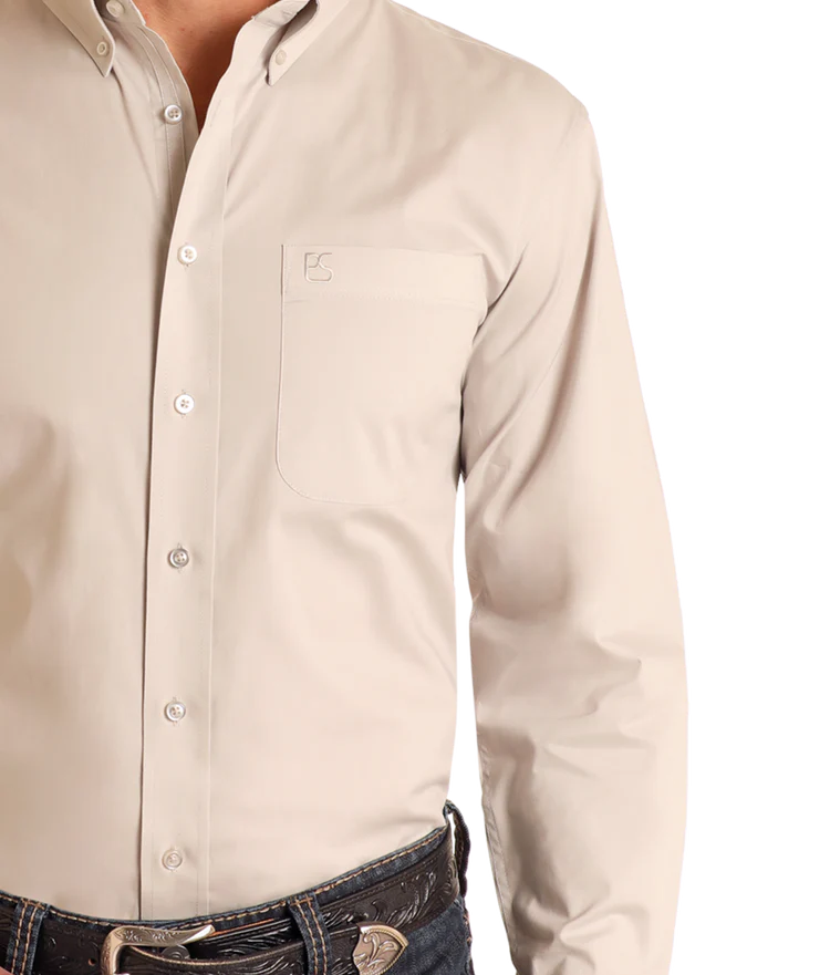 Panhandle Men's Light Grey Long Sleeve Snap Shirt SMB2S06119