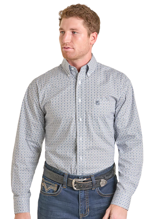 Rough Stock Diamond Geo Long Sleeve Button Down Shirt SMB2S07402