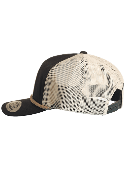 PANHANDLE RETRO RODEO SLIM RODEO CREW BLACK TRUCKER CAP SU40X06252