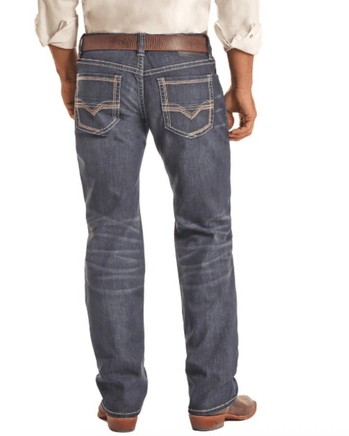 Rock & Roll Men's Pistol Tapered Stackable Boot Cut Jean BMSPD02493