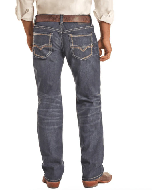 Rock & Roll Men's Pistol Tapered Stackable Boot Cut Jean BMSPD02493
