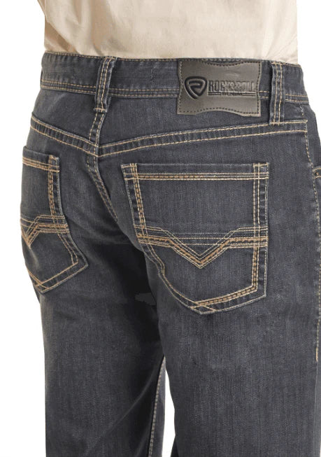 Rock & Roll Men's Pistol Tapered Stackable Boot Cut Jean BMSPD02493