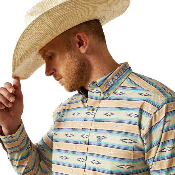 ARIAT TEAM PEER CLASSIC KHAKI BLUE MEN'S SHIRT 10054731