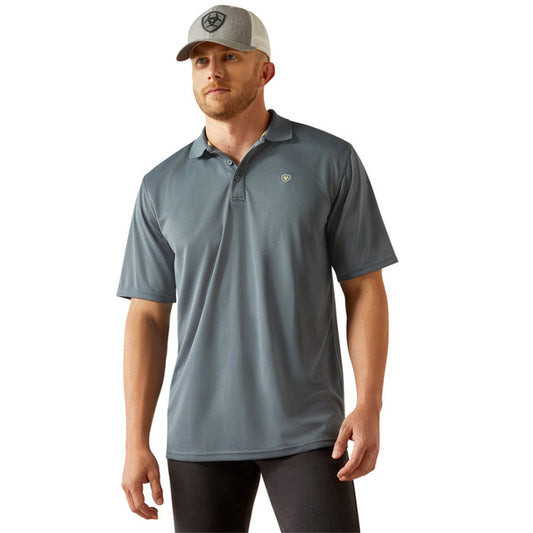 Ariat Mens Tek SS Polo Newsboy Blue 10055253