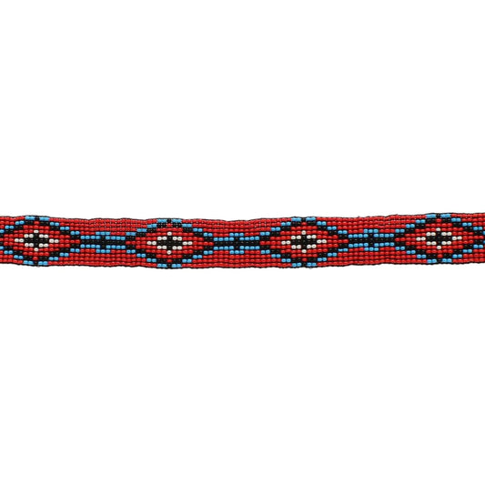 Twister Hatband Beaded Stretch Red D2727D4