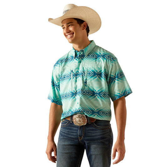 ARIAT VENTTEK BLEACHED AQUA MEN'S SHIRT 10048845