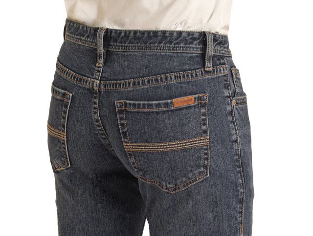 Rock & Roll  Men's  Revolver Slim Fit Straight  Boot  Medium Wash  Jeans VM1RD03716