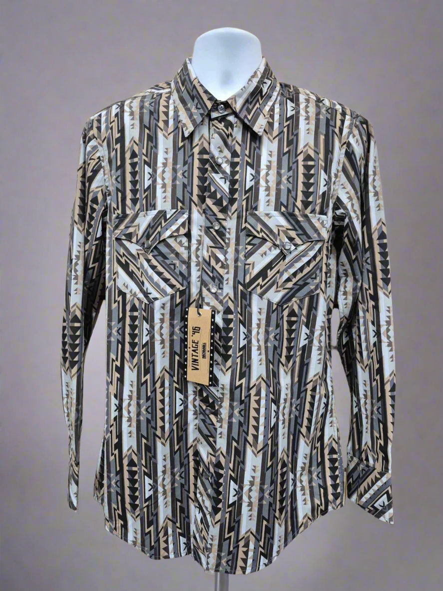 ROCK & ROLL MENS AZTEC VINTAGE TAN SHIRT VMN2S02522