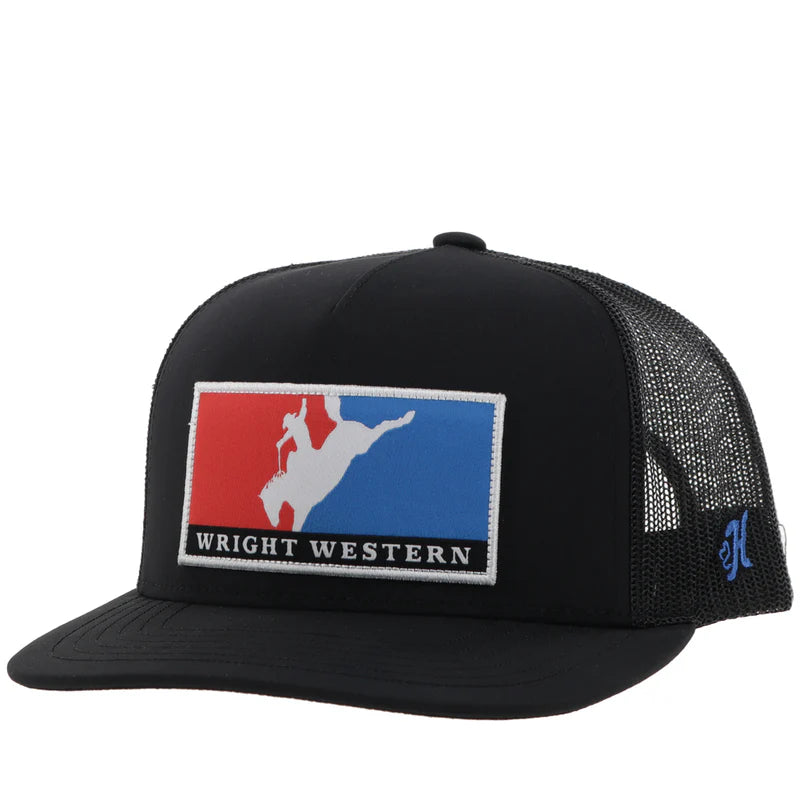 HOOEY WRIGHT BROTHERS HAT BLACK W/ RED & BLUE PATCH WB018