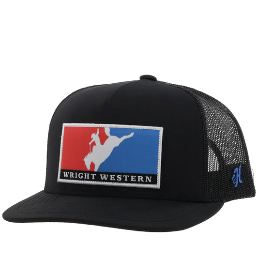 HOOEY WRIGHT BROTHERS HAT BLACK W/ RED & BLUE PATCH WB018