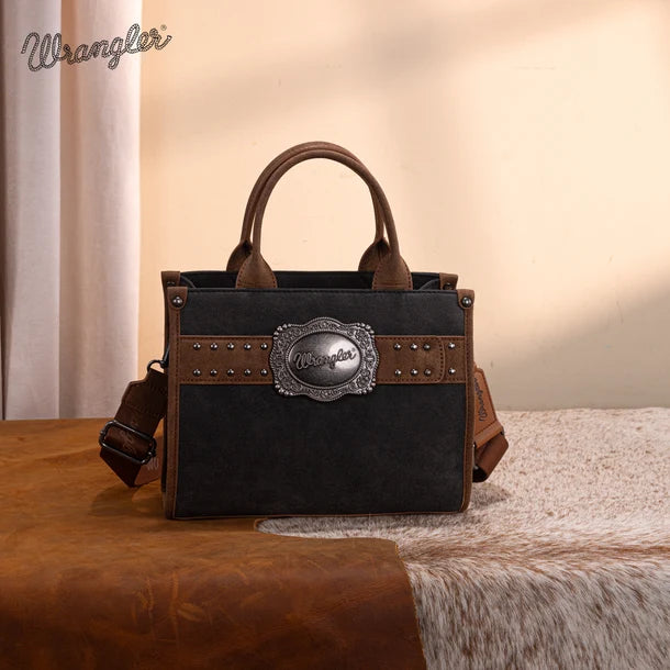 Wrangler Buckle Tote/Crossbody - Black WG250-81202BK