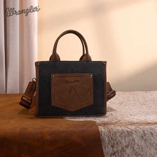 Wrangler Buckle Tote/Crossbody - Black WG250-81202BK