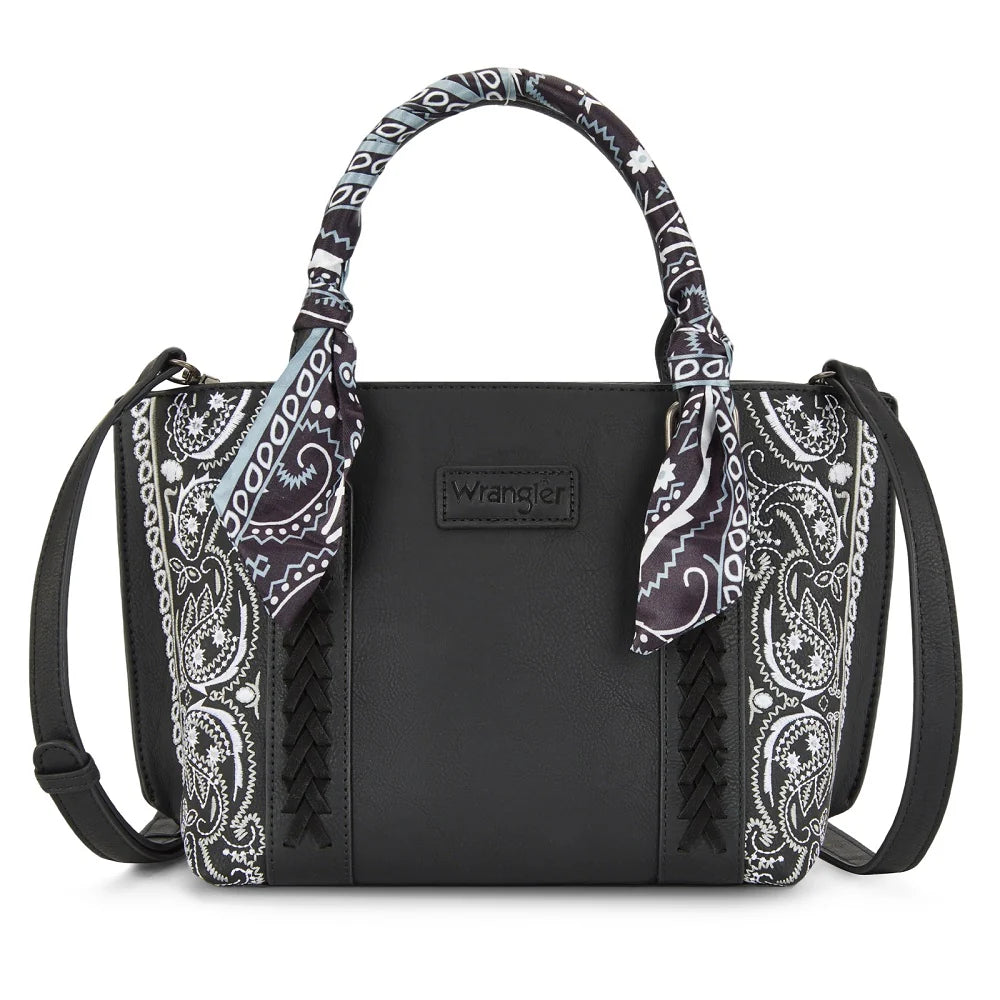 Wrangler Braided Paisley Bandana Tote Bag - Black WG331-2005BK