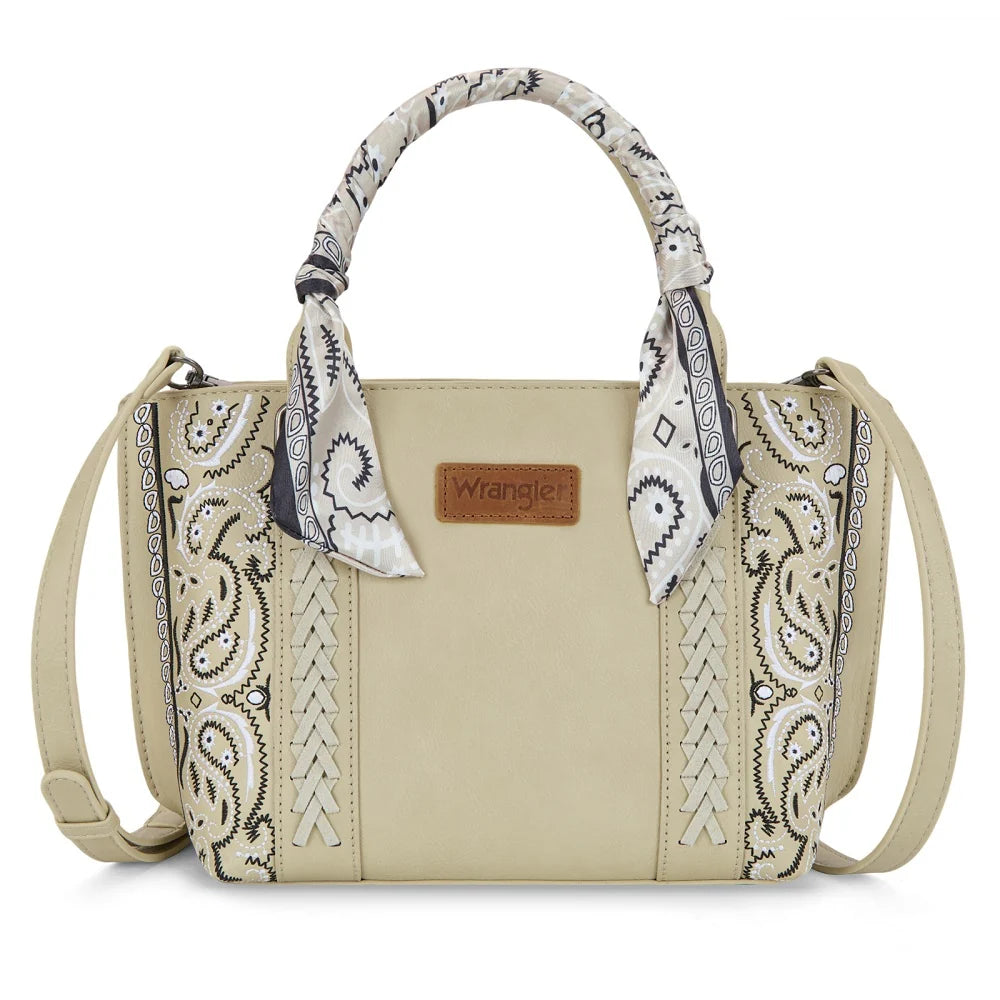 Wrangler Braided Paisley Bandana Tote Bag - Tan WG331-2005TN