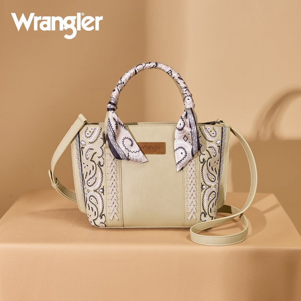 Wrangler Braided Paisley Bandana Tote Bag - Tan WG331-2005TN