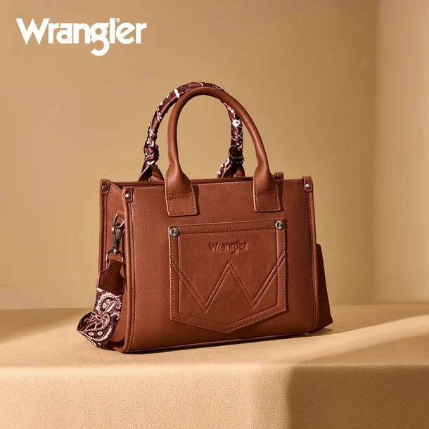 Wrangler Braided Paisley Bandana Tote Bag - Brown WG331-8120SBR