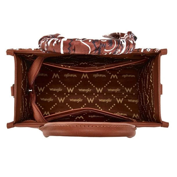 Wrangler Braided Paisley Bandana Tote Bag - Brown WG331-8120SBR