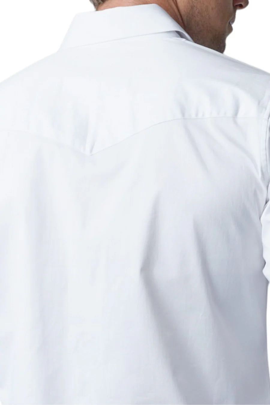 Western Blue Men's Solid White Twill Long Sleeve Snap Shirts WL-007