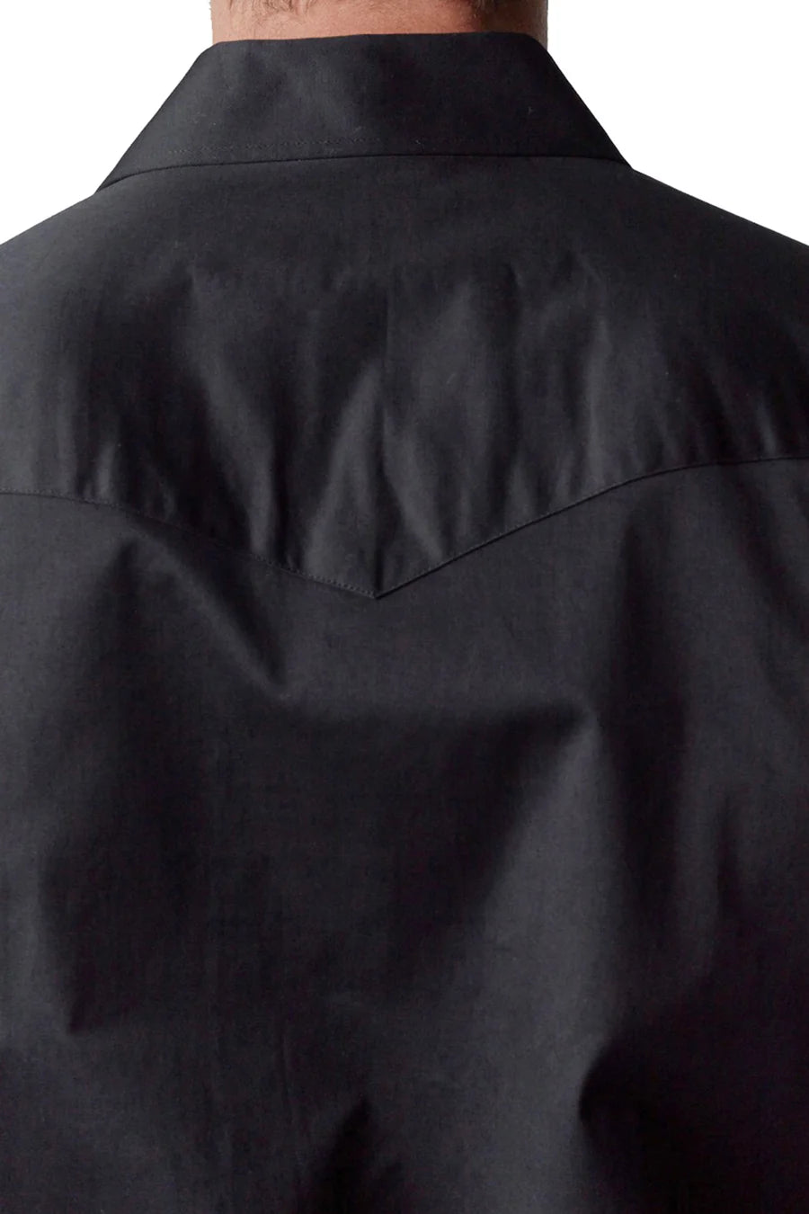 Western Blue Men's Solid Black Twill Long Sleeve Snap Shirts  WL-008