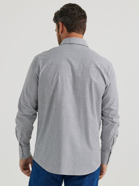 WRANGLER WRINKLE RESIST BLACK STRIPE - MENS SHIRT - 112346245