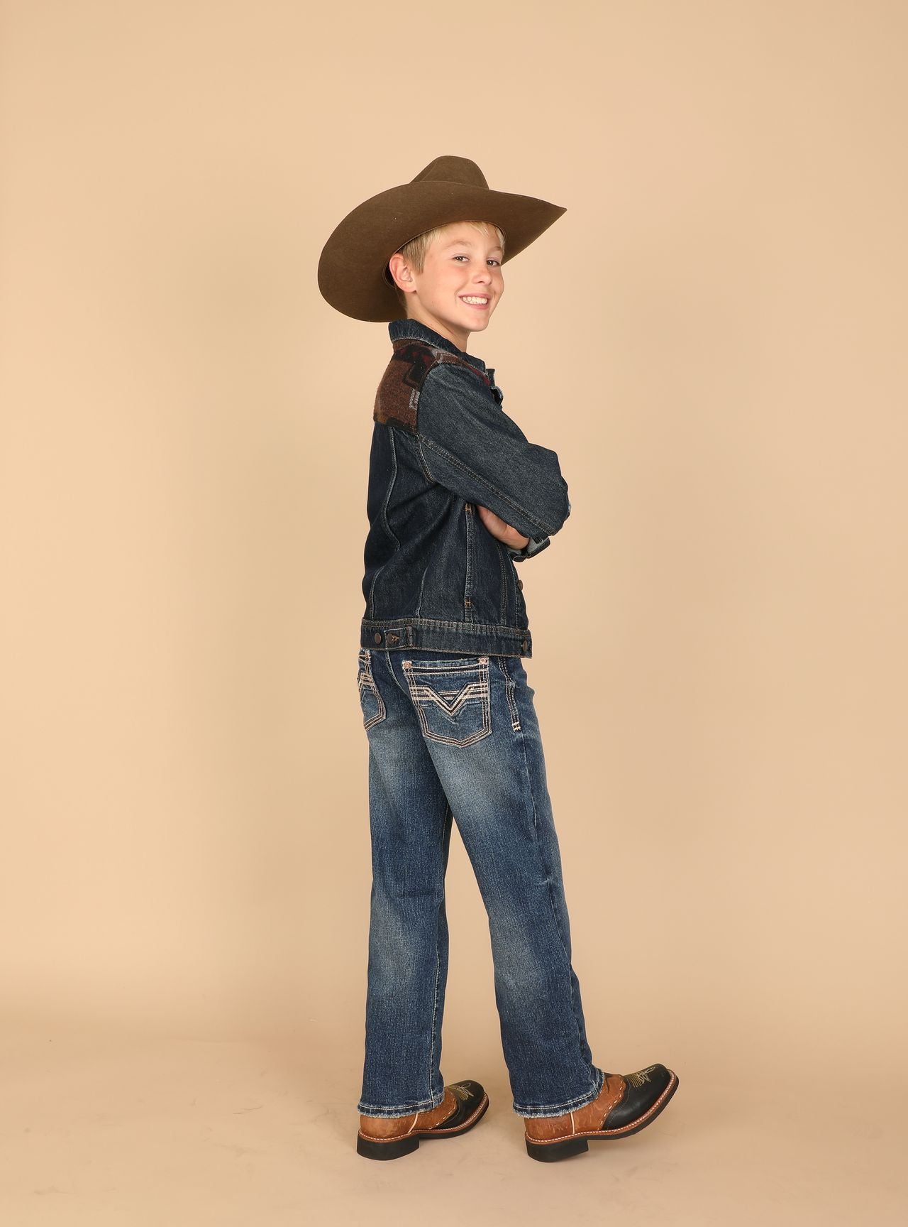 Western Blue Boys’ W473K Modern Bootcut Jeans – Blue (Youth)