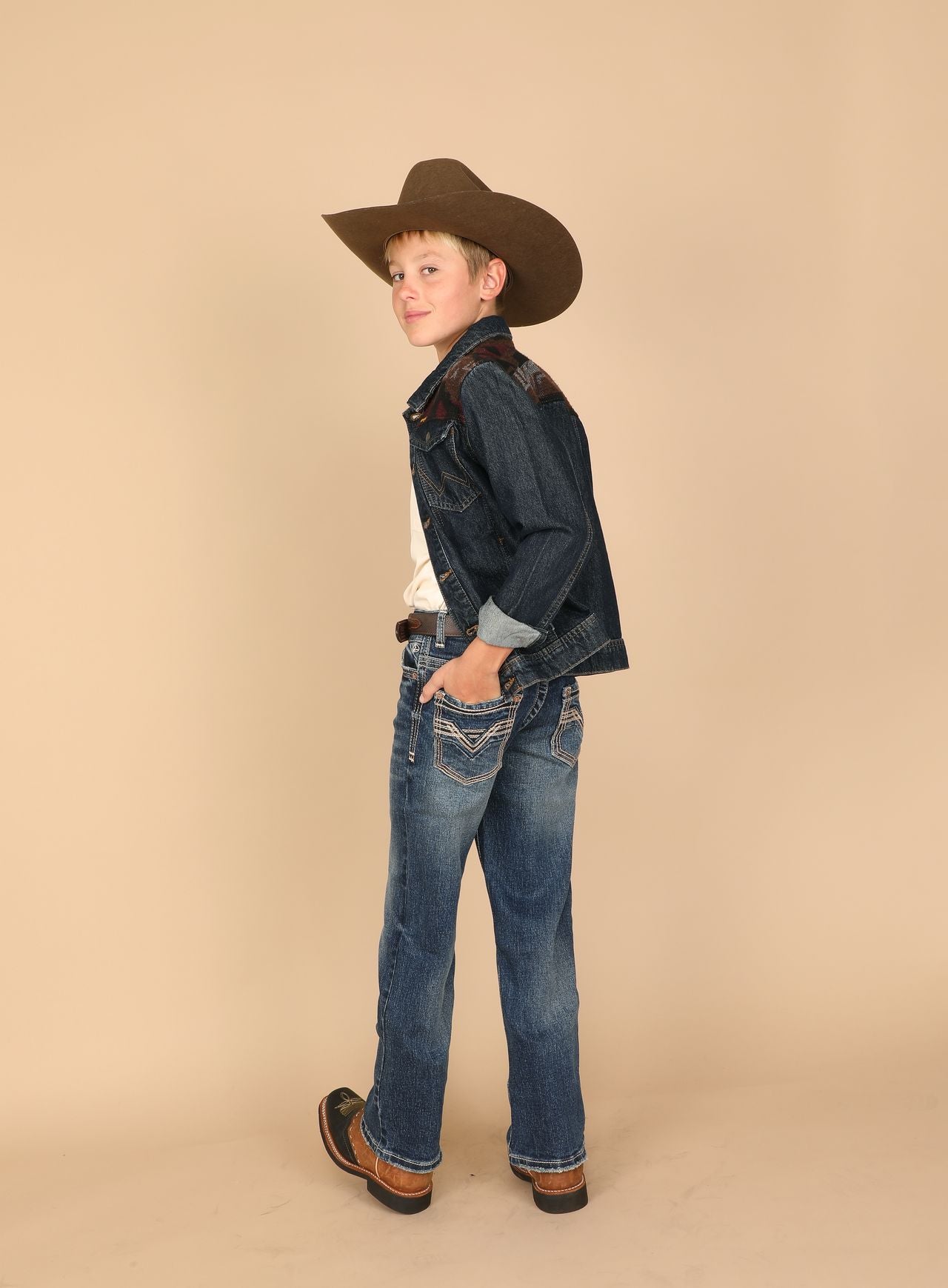 Western Blue Boys’ W473K Modern Bootcut Jeans – Blue (Youth)