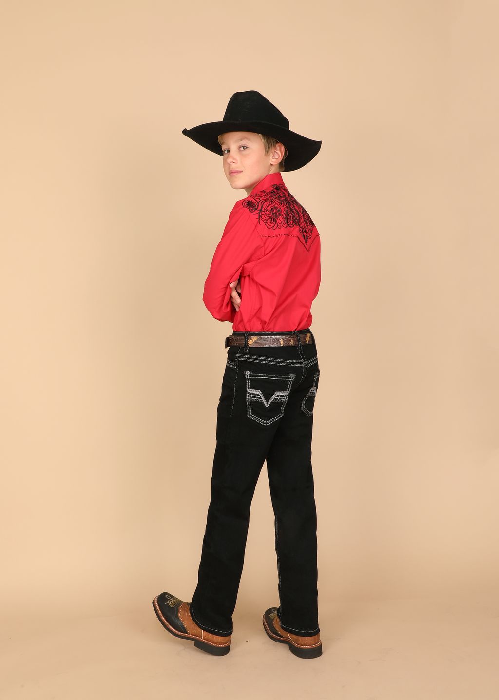 Western Blue Boys’ W475K Jeans – Black (Youth)