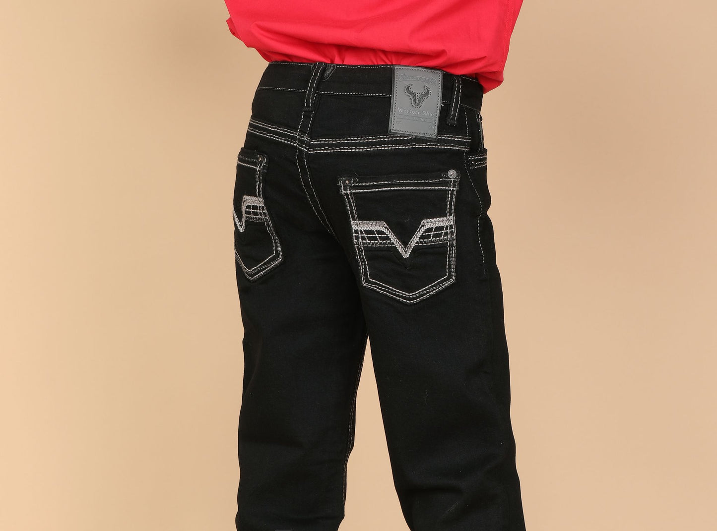 Western Blue Boys’ W475K Jeans – Black (Youth)