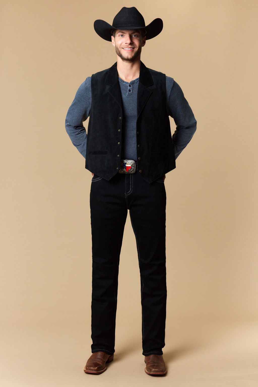 Western Blue Men’s Black Modern Boot Jeans – Style W475