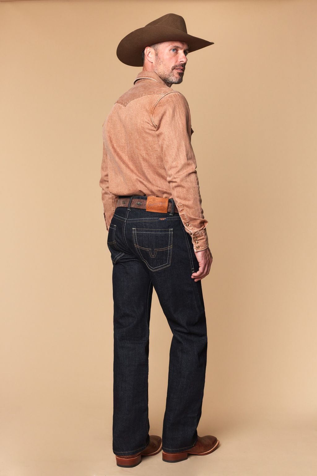 Western Blue Men’s WB-627 Modern Bootcut Jeans – Dark Blue