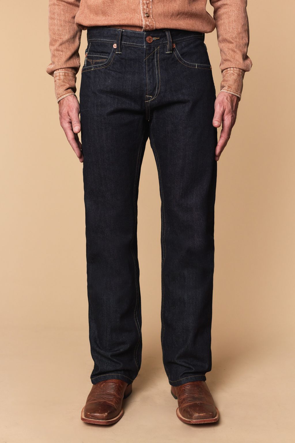 Western Blue Men’s WB-627 Modern Bootcut Jeans – Dark Blue