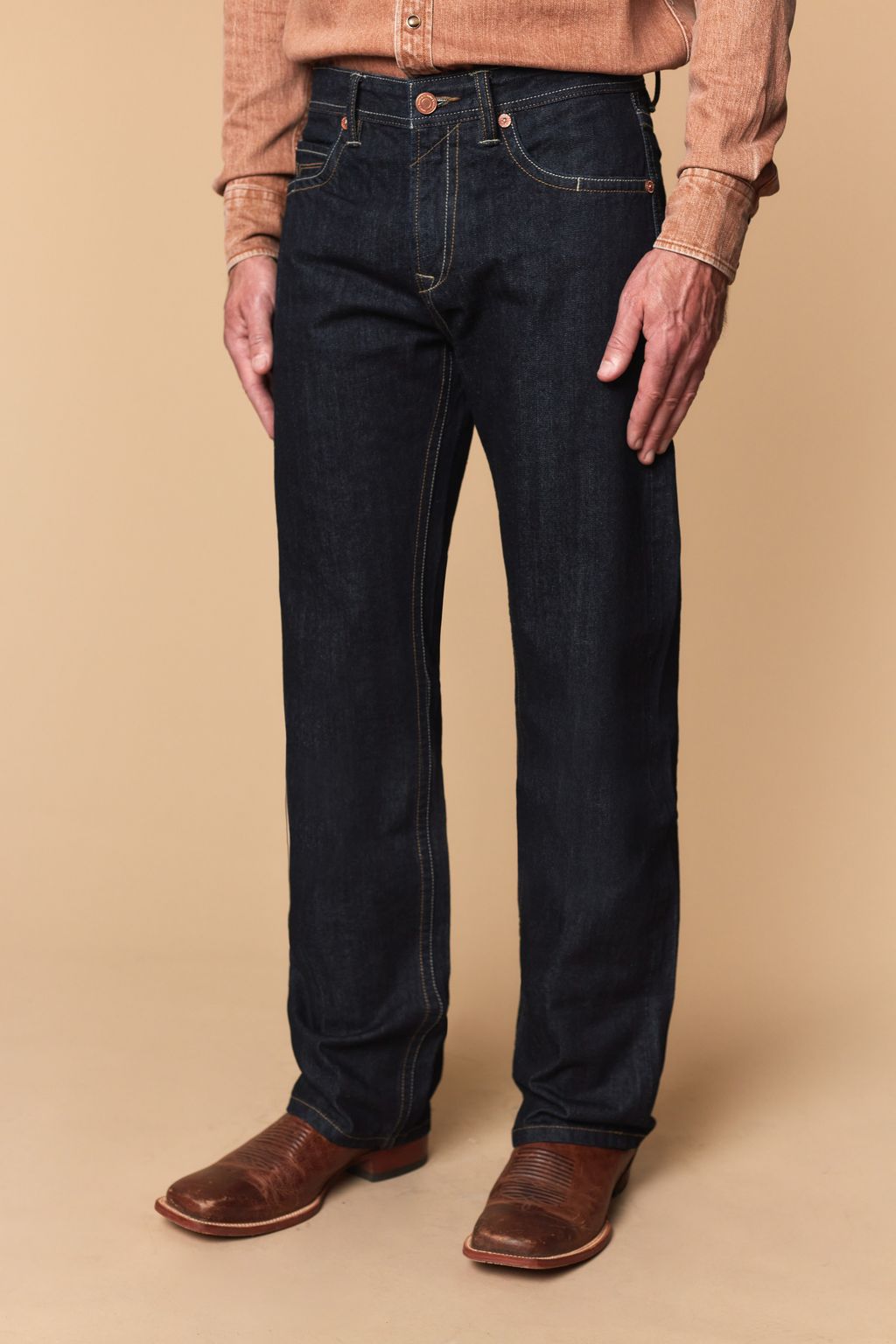 Western Blue Men’s WB-627 Modern Bootcut Jeans – Dark Blue