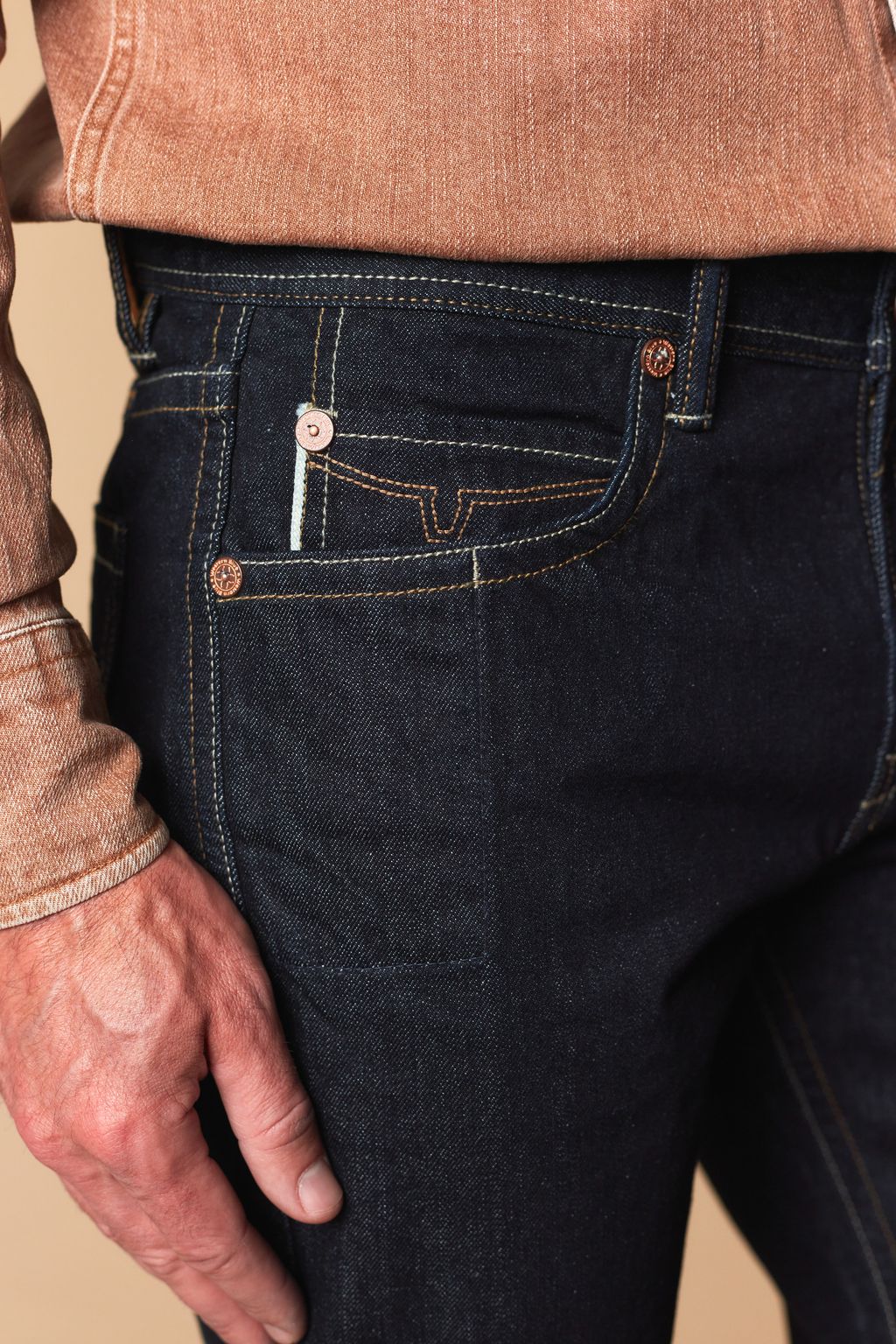 Western Blue Men’s WB-627 Modern Bootcut Jeans – Dark Blue