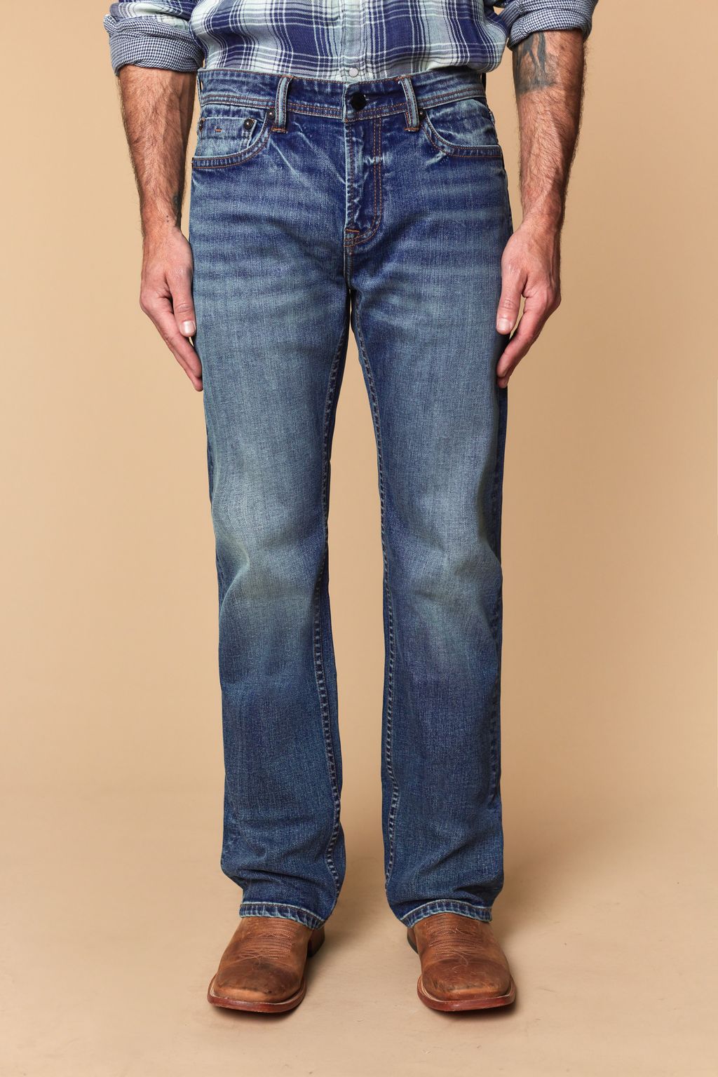 Western Blue Men’s WB-640 Modern Bootcut Jeans – Light Blue