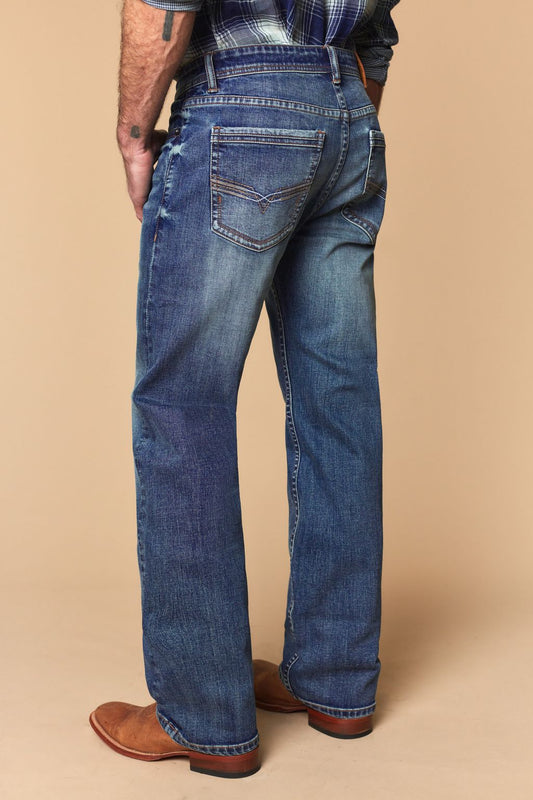 Western Blue Men’s WB-640 Modern Bootcut Jeans – Light Blue