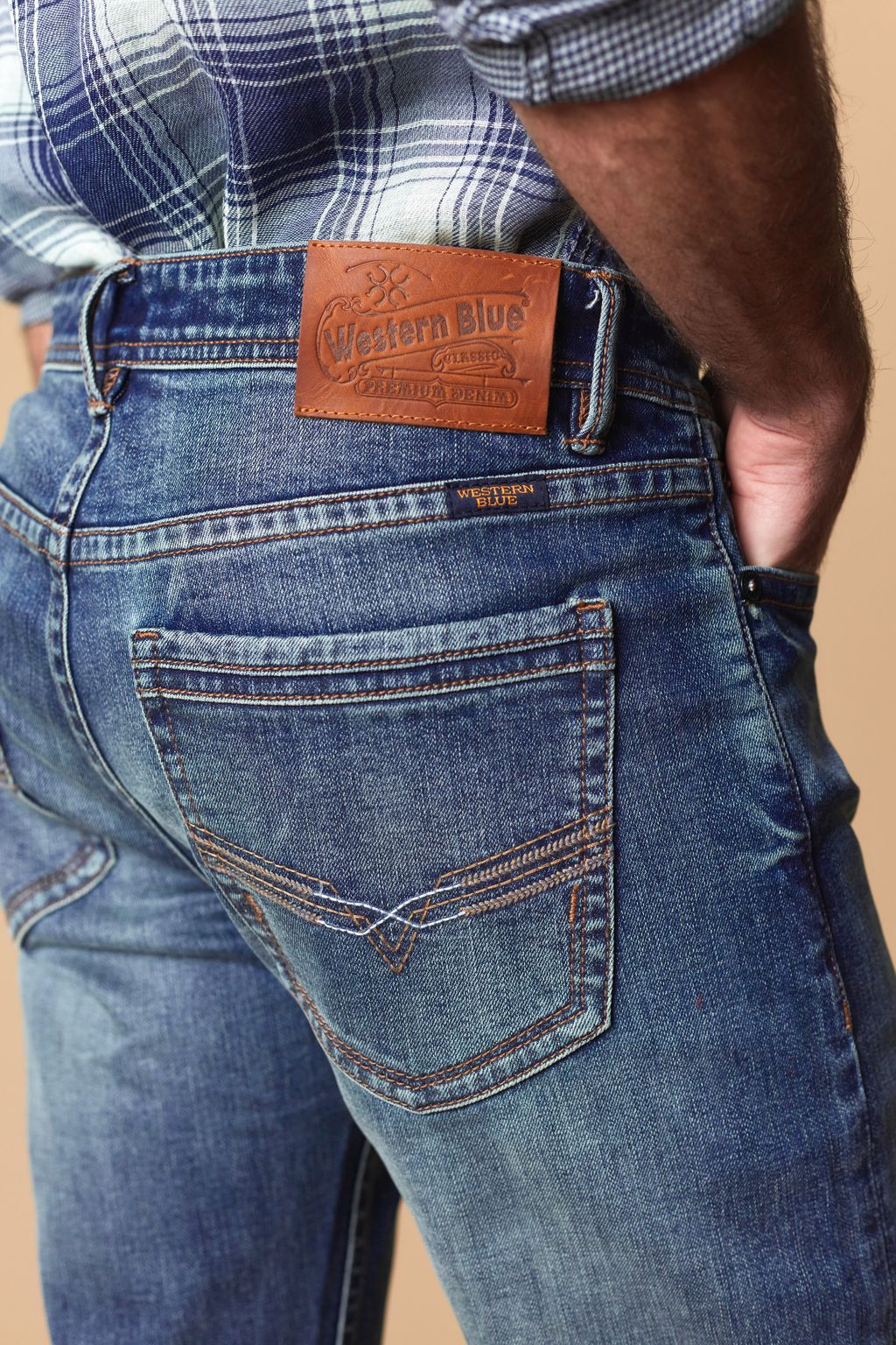 Western Blue Men’s WB-640 Modern Bootcut Jeans – Light Blue