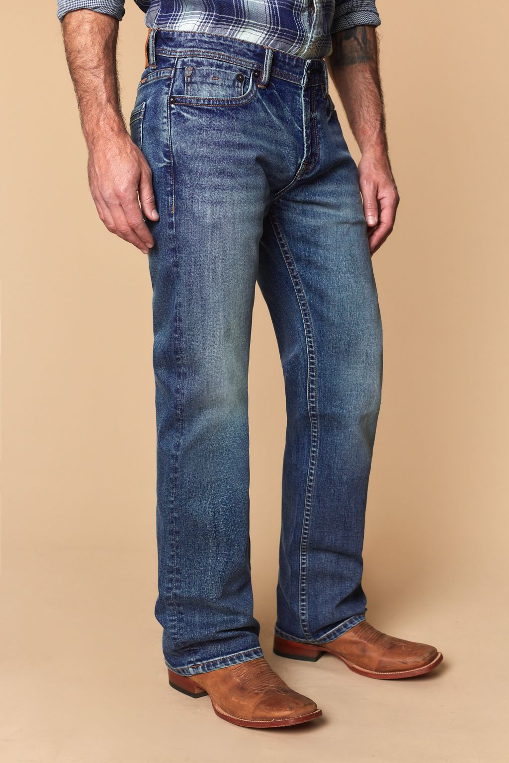 Western Blue Men’s WB-640 Modern Bootcut Jeans – Light Blue
